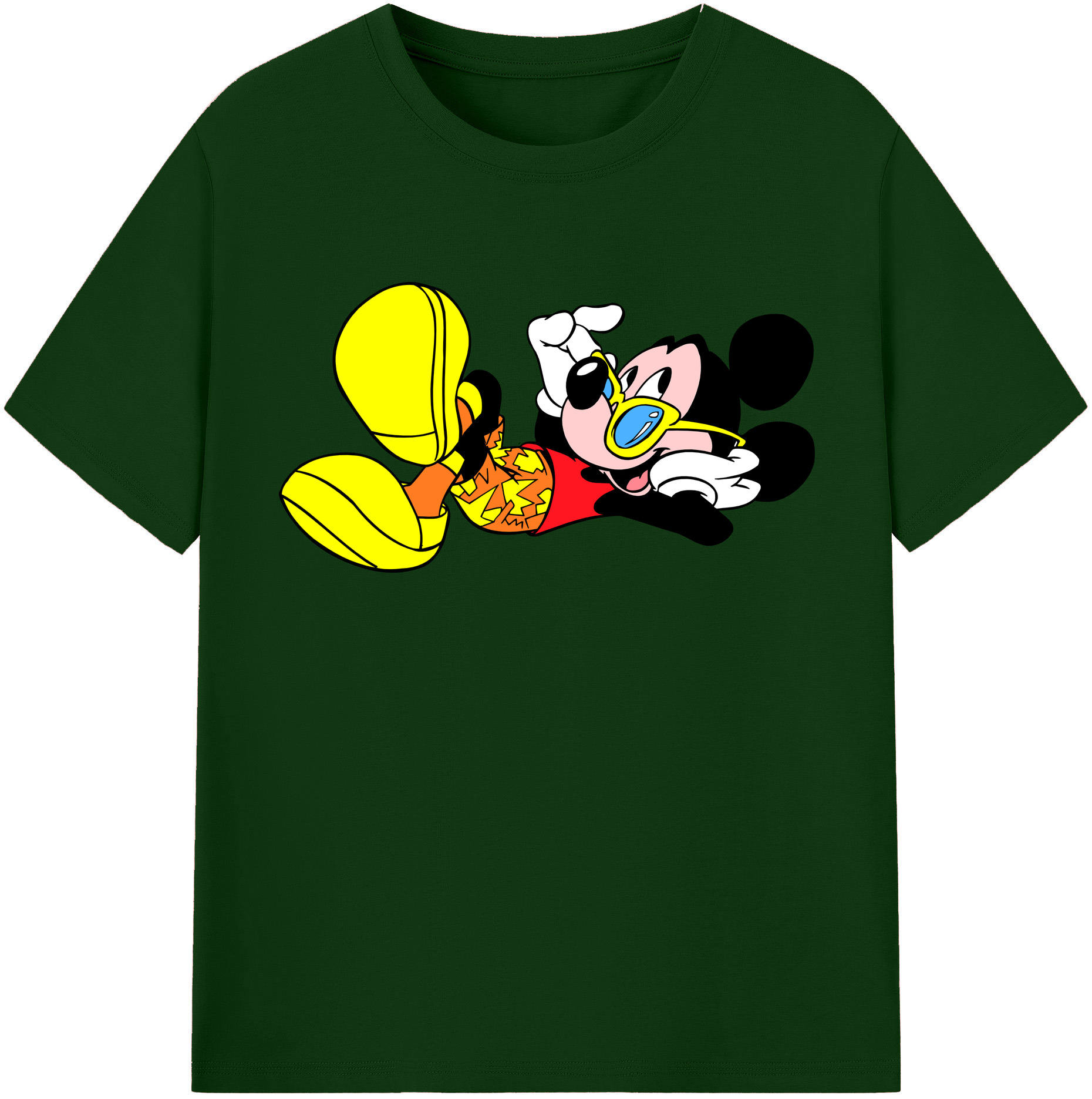 （画像用） ミッキーマウス Mickey Mouse 綿100％半袖Tシャツ（フロントプリント）